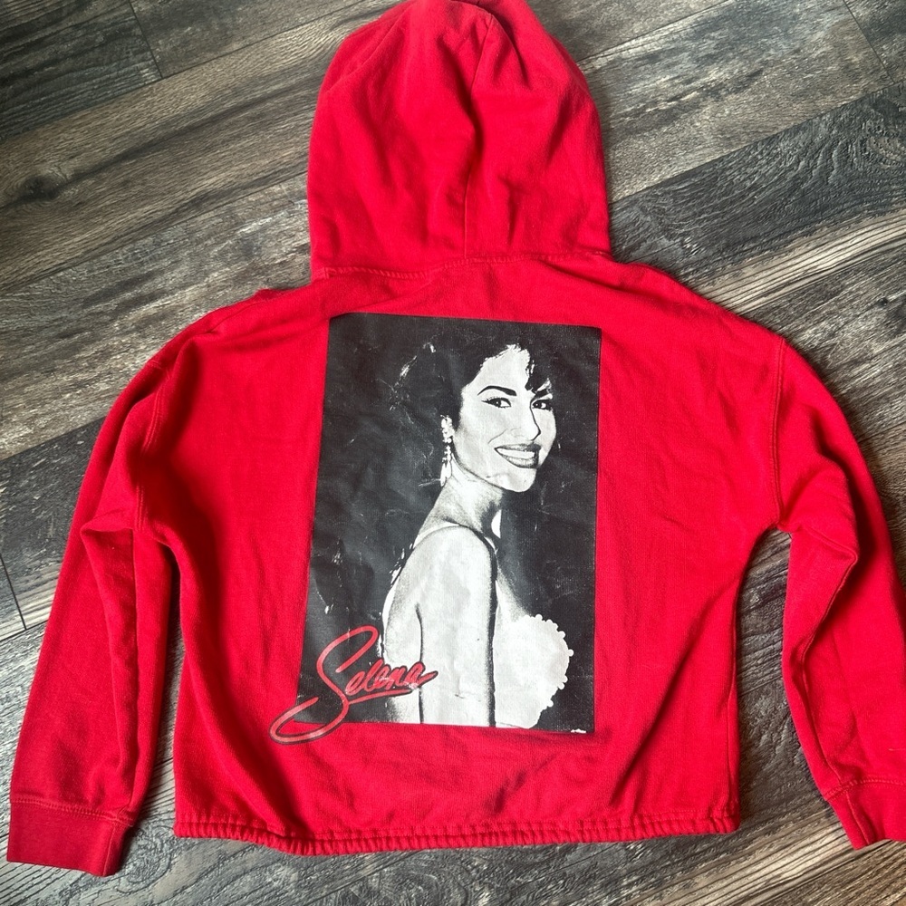 Selena Red Hoodie Pop Star Music Drawstring